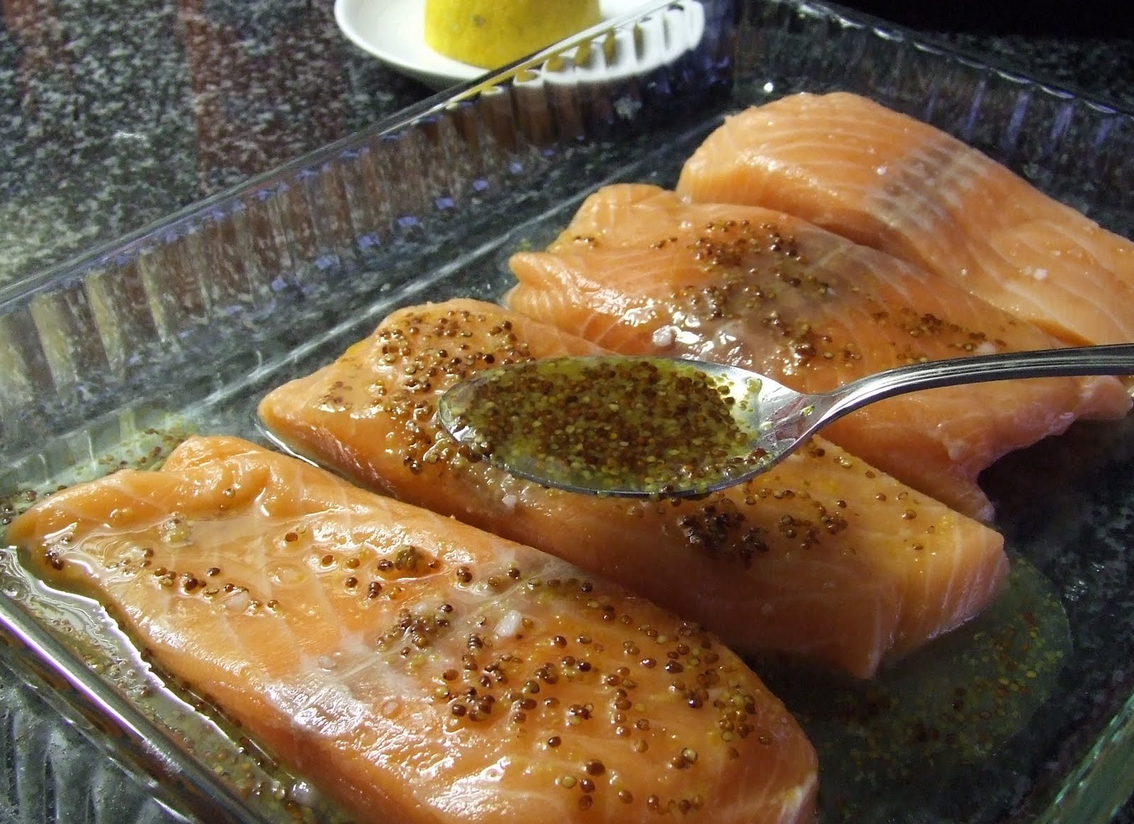 Lombos de Salmão com Mostarda