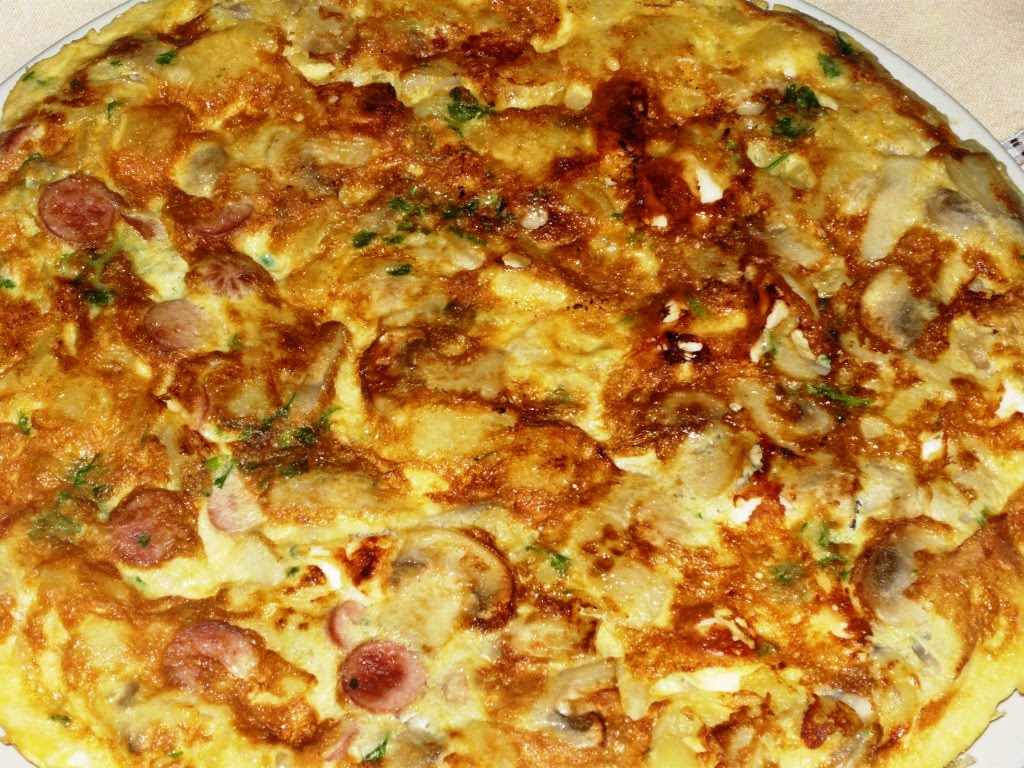 Tortilha de Cogumelos e Pimentos