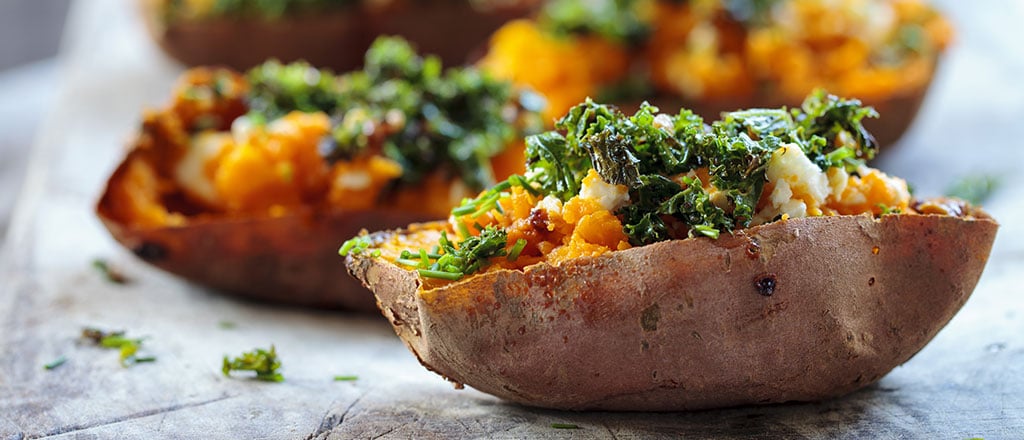 Batata doce recheada