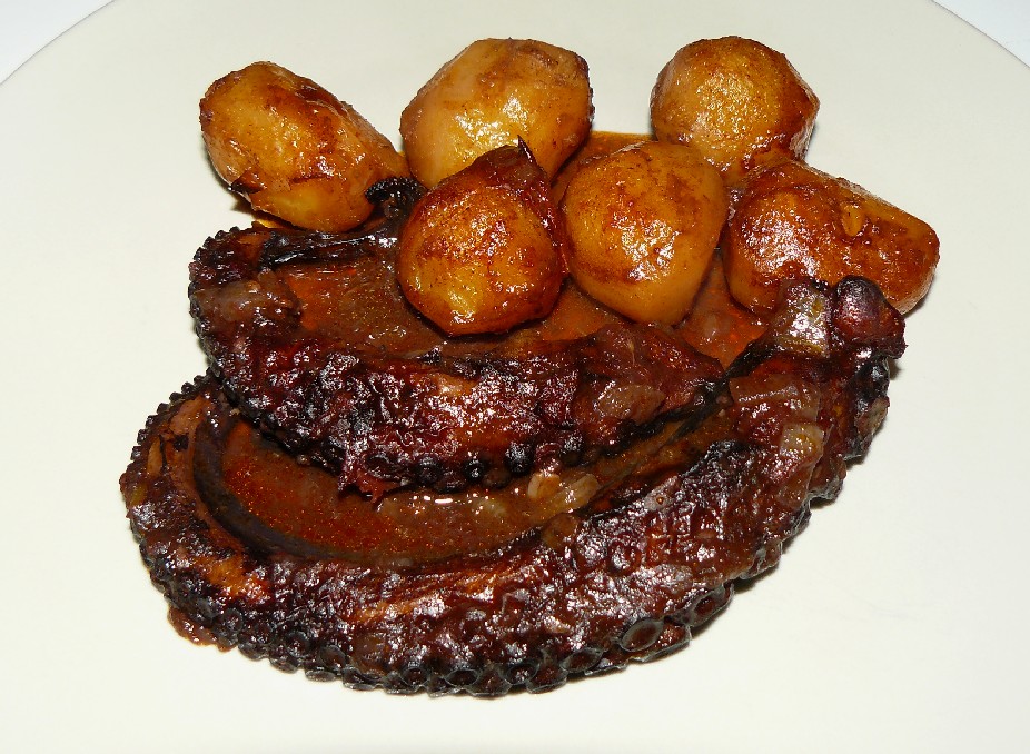 Polvo no Forno em Vinho Tinto